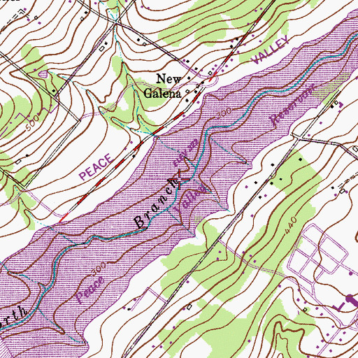 Topographic Map of Peace Valley Park, PA