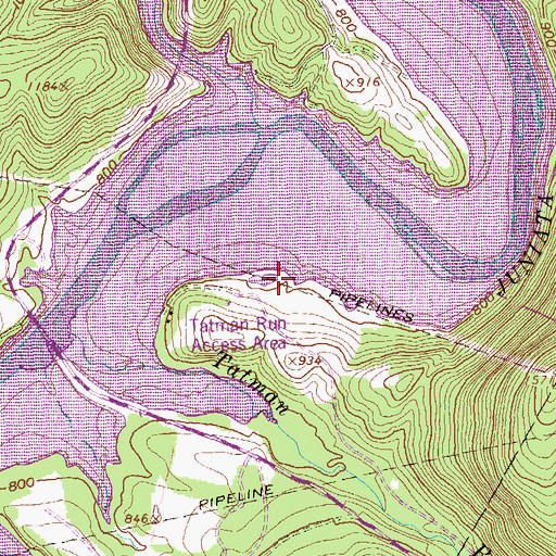 Topographic Map of Tarman Run Access Area, PA