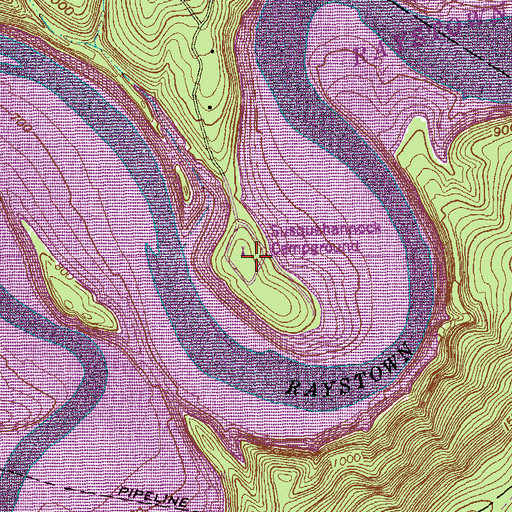 Topographic Map of Susquehannock Campground, PA