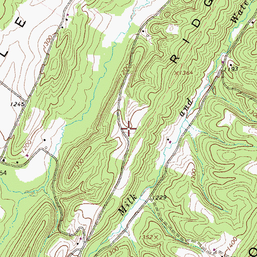 Topographic Map of Pine Grove School (historical), PA
