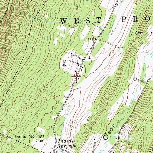 Topographic Map of Indian Springs School, PA