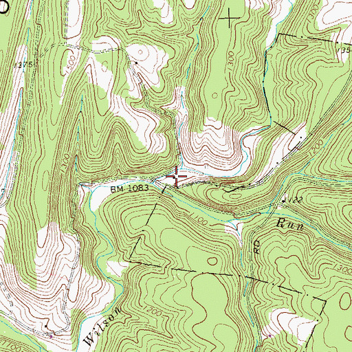 Topographic Map of Stoney Lick School, PA