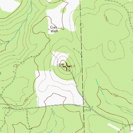 Topographic Map of Round Top Fire Tower, PA