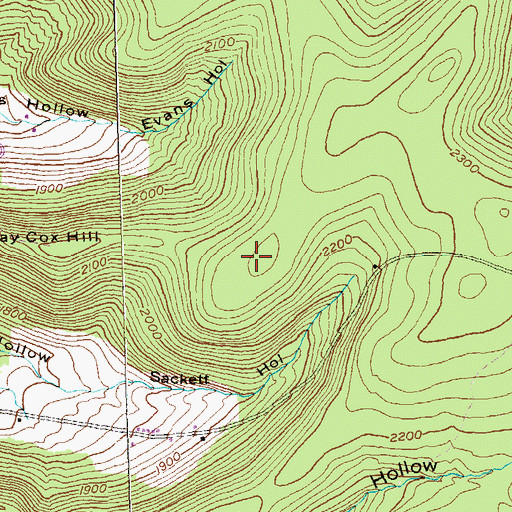 Topographic Map of Jay Cox Hill, PA