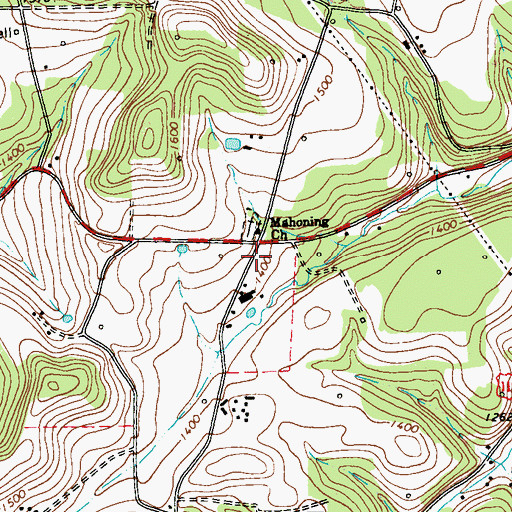 Topographic Map of Mahoning School (historical), PA