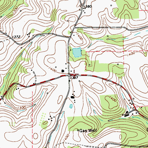 Topographic Map of Brandon School, PA