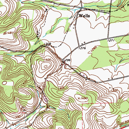 Topographic Map of Flat School, PA