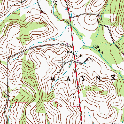 Topographic Map of Borland School, PA