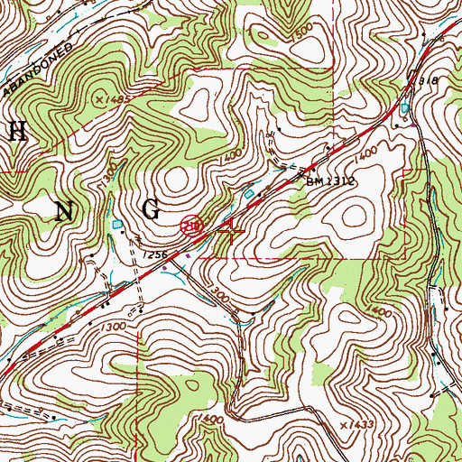 Topographic Map of Allison School (historical), PA