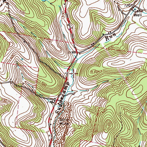 Topographic Map of Allison School (historical), PA