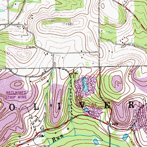 Topographic Map of Startzell School (historical), PA