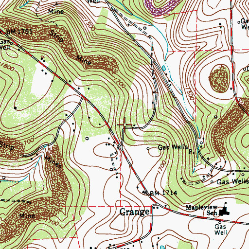 Topographic Map of Shilling School (historical), PA
