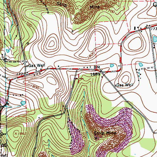 Topographic Map of Moser School, PA