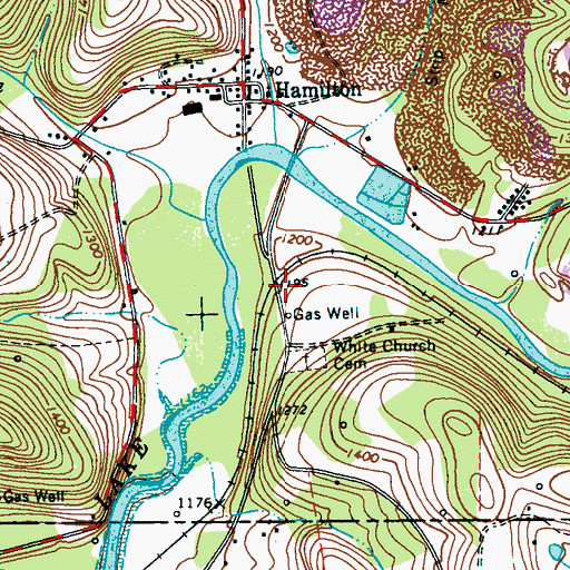 Topographic Map of Hamilton Station, PA