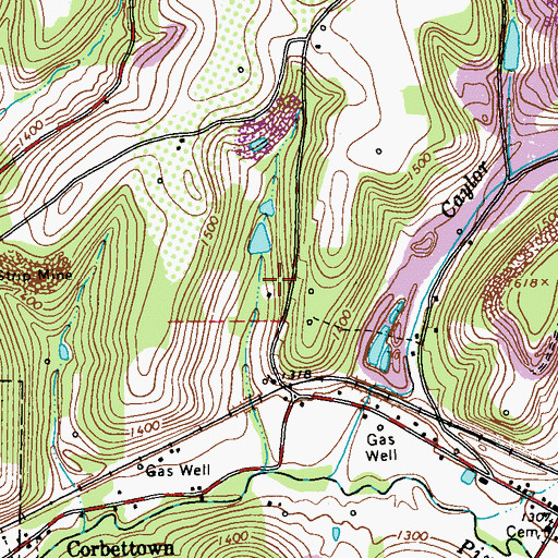 Topographic Map of Eagle Valley, PA