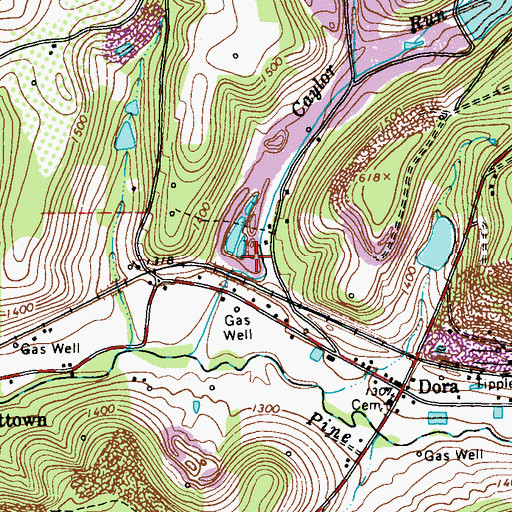 Topographic Map of Sunrise, PA