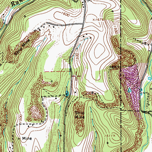 Topographic Map of Dry Ridge School (historical), PA