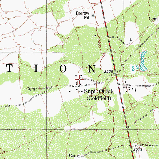 Topographic Map of Supi Oidak, AZ