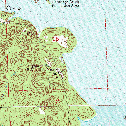 Topographic Map of Highland Park Public Use Area, AL
