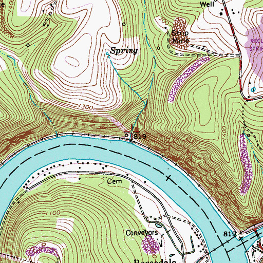 Topographic Map of Grays Eddy, PA