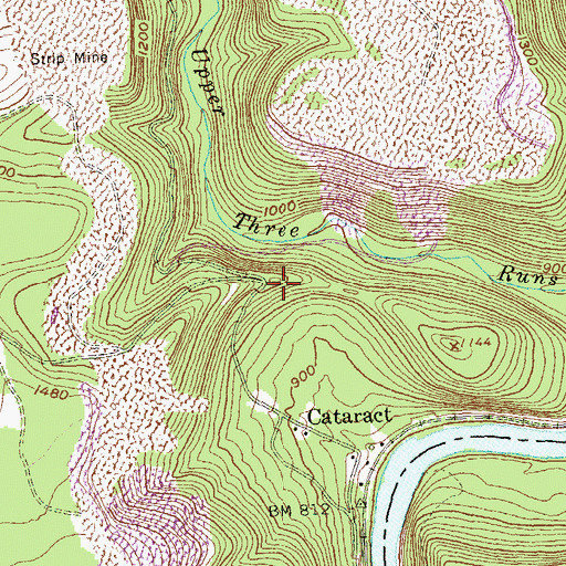 Topographic Map of Cataract School (historical), PA