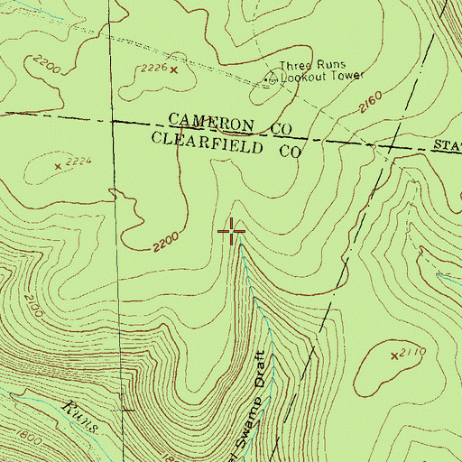 Topographic Map of Laurel Swamp Trail, PA