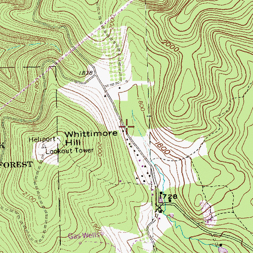 Topographic Map of Whittimore School, PA