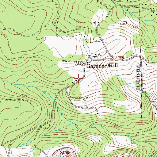 Topographic Map of Gardner Hill School, PA