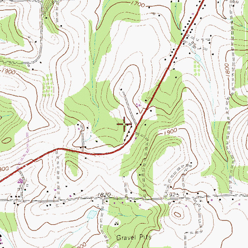 Topographic Map of Bucktail Trail, PA