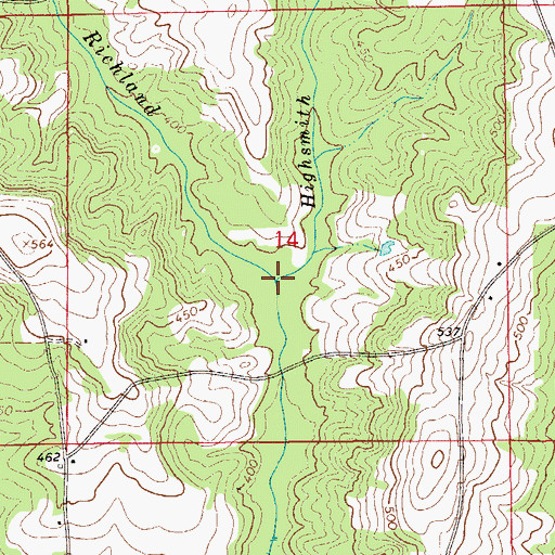 Topographic Map of Highsmith Branch, AL
