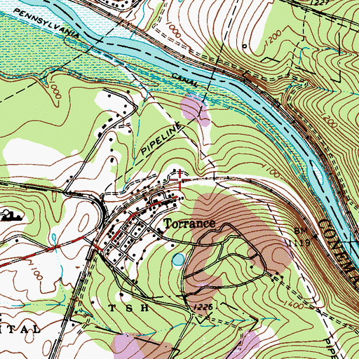 Topographic Map of Blairsville Intersection, PA