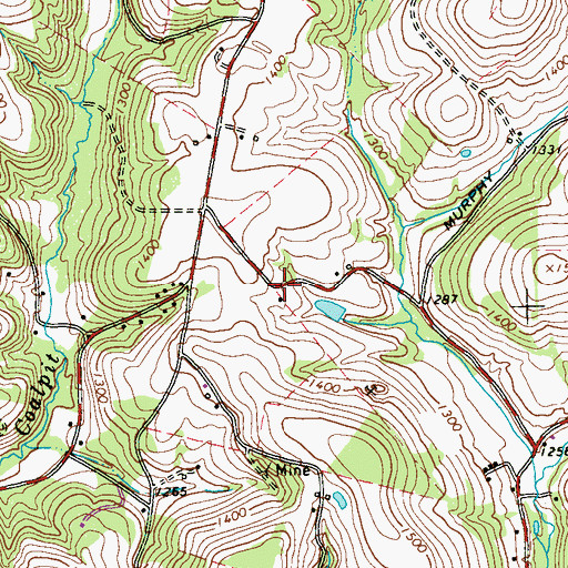 Topographic Map of Reed School, PA