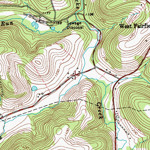 Topographic Map of Liberty Hall, PA