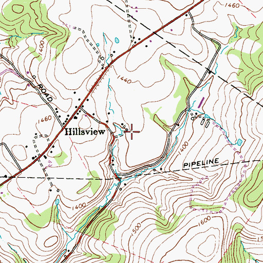 Topographic Map of Hillview School, PA