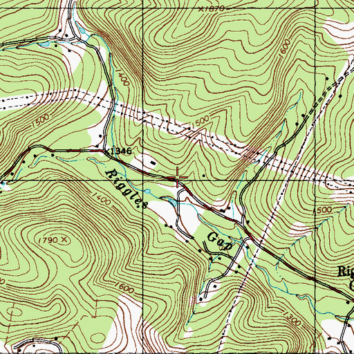 Topographic Map of Riggles Gap School (historical), PA