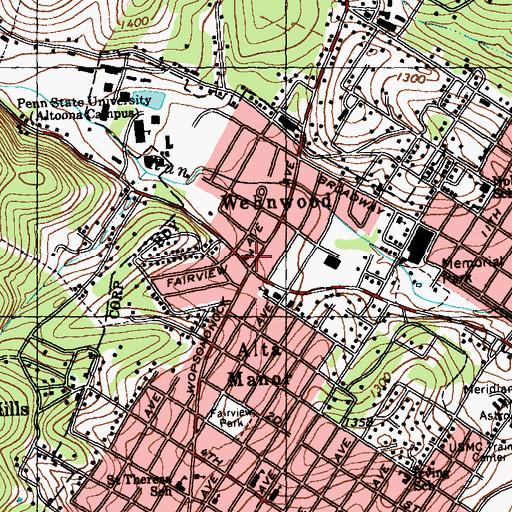Topographic Map of Martz School, PA