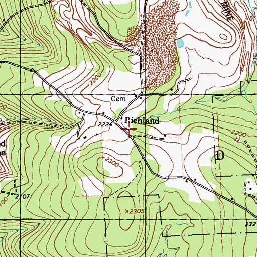 Topographic Map of Richland School, PA