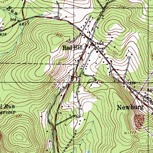 Topographic Map of Pleasant Hill School (historical), PA