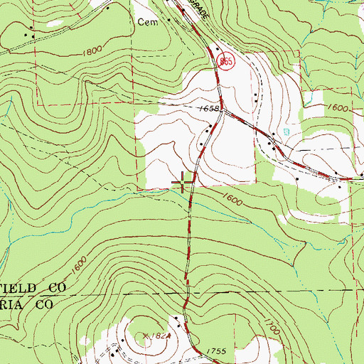 Topographic Map of Dakota School (historical), PA