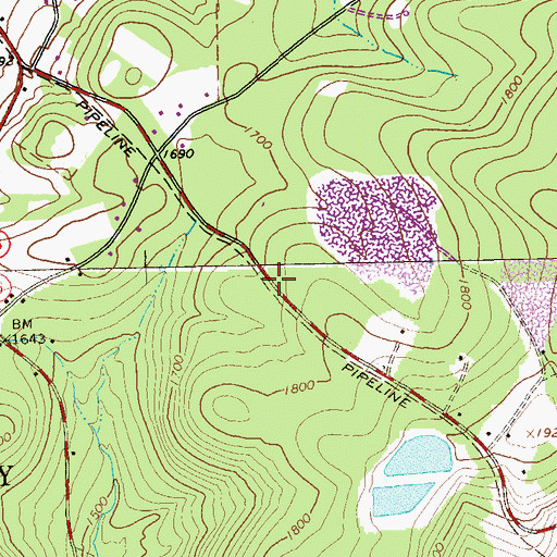 Topographic Map of Oakgrove School (historical), PA