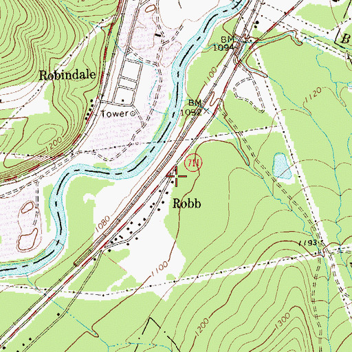 Topographic Map of Robbs School, PA