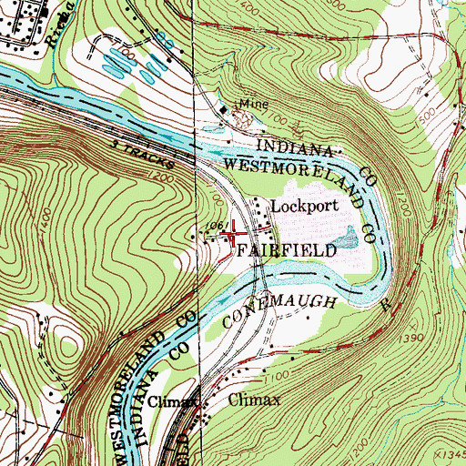 Topographic Map of Lockport Station, PA