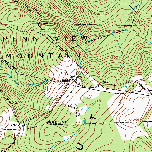 Topographic Map of Reisinger School (historical), PA