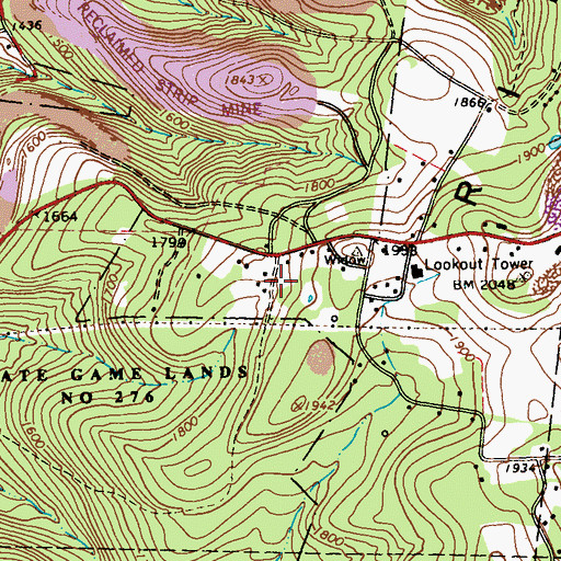 Topographic Map of Maxwell School, PA