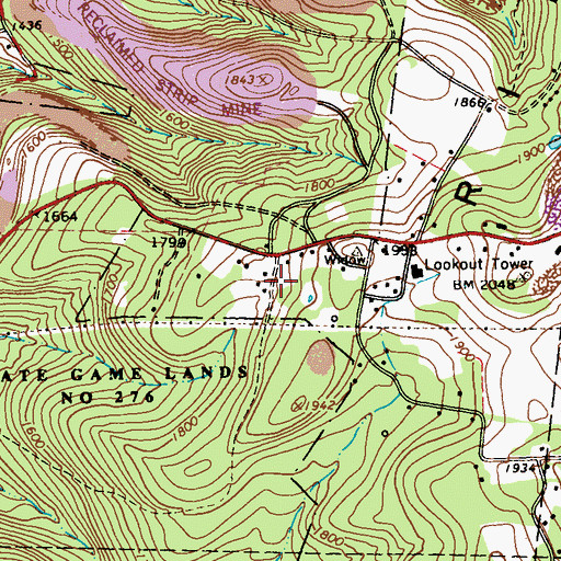 Topographic Map of Maxwell School, PA