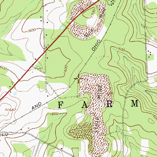 Topographic Map of Little Toby, PA