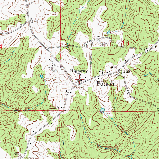 Topographic Map of Highway First Congregational Methodist Church, AL