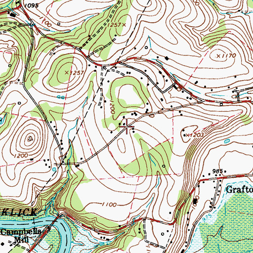Topographic Map of Dixon School, PA