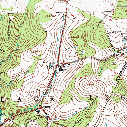 Topographic Map of McCrea Row, PA