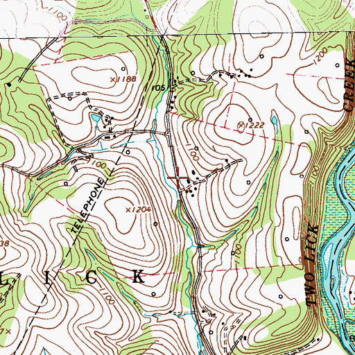 Topographic Map of Dixon Row, PA